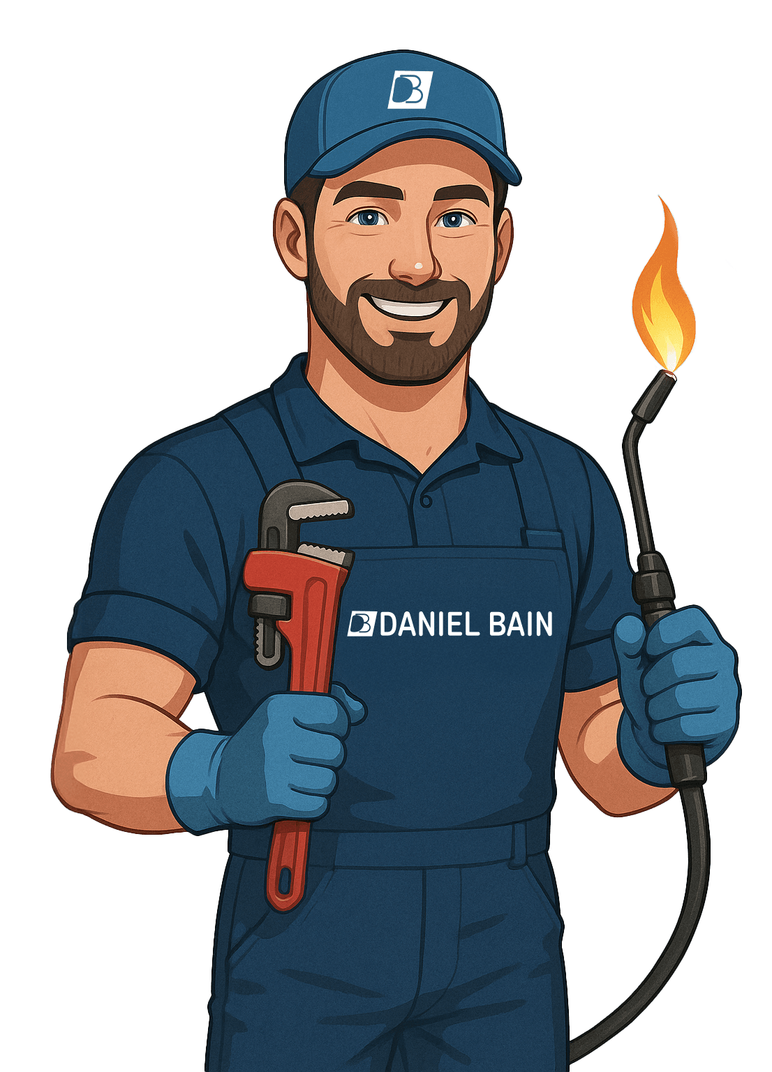 Mascotte Daniel Bain — Artisan plombier & couvreur